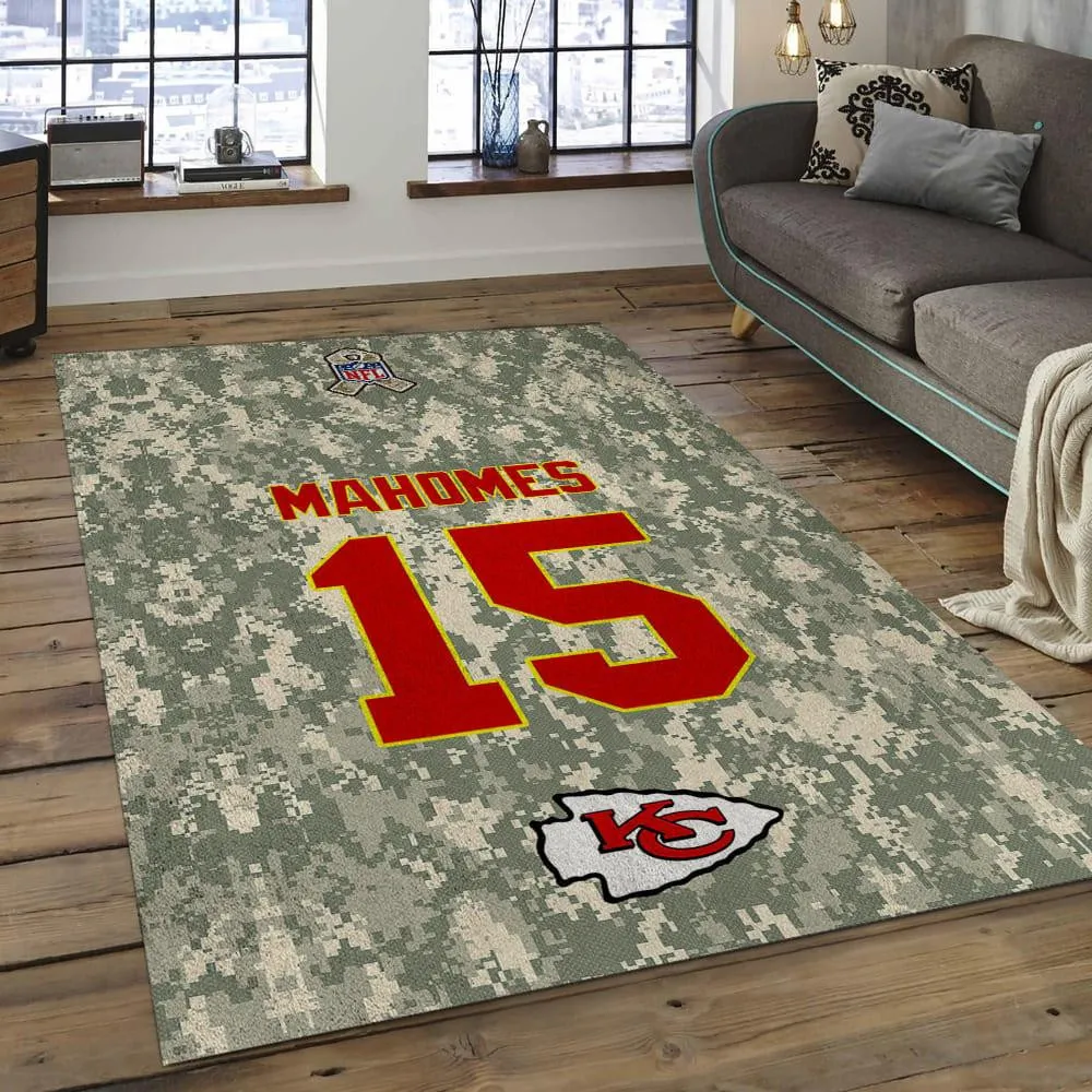 NFL Kansas City Chiefs Football Team Logo Rectangle Area Rug 408WT-1226