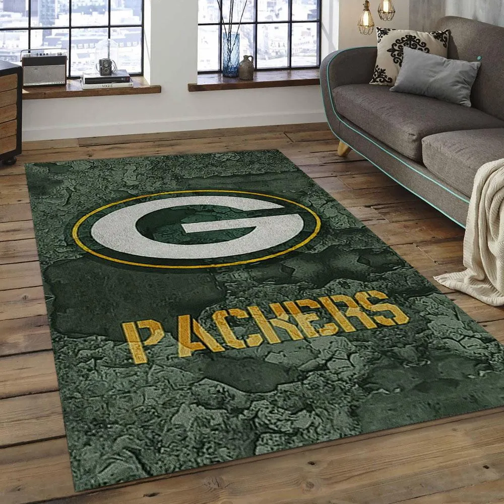 NFL Green Bay Packers Football Team Logo Rectangle Area Rug 235QU-2836