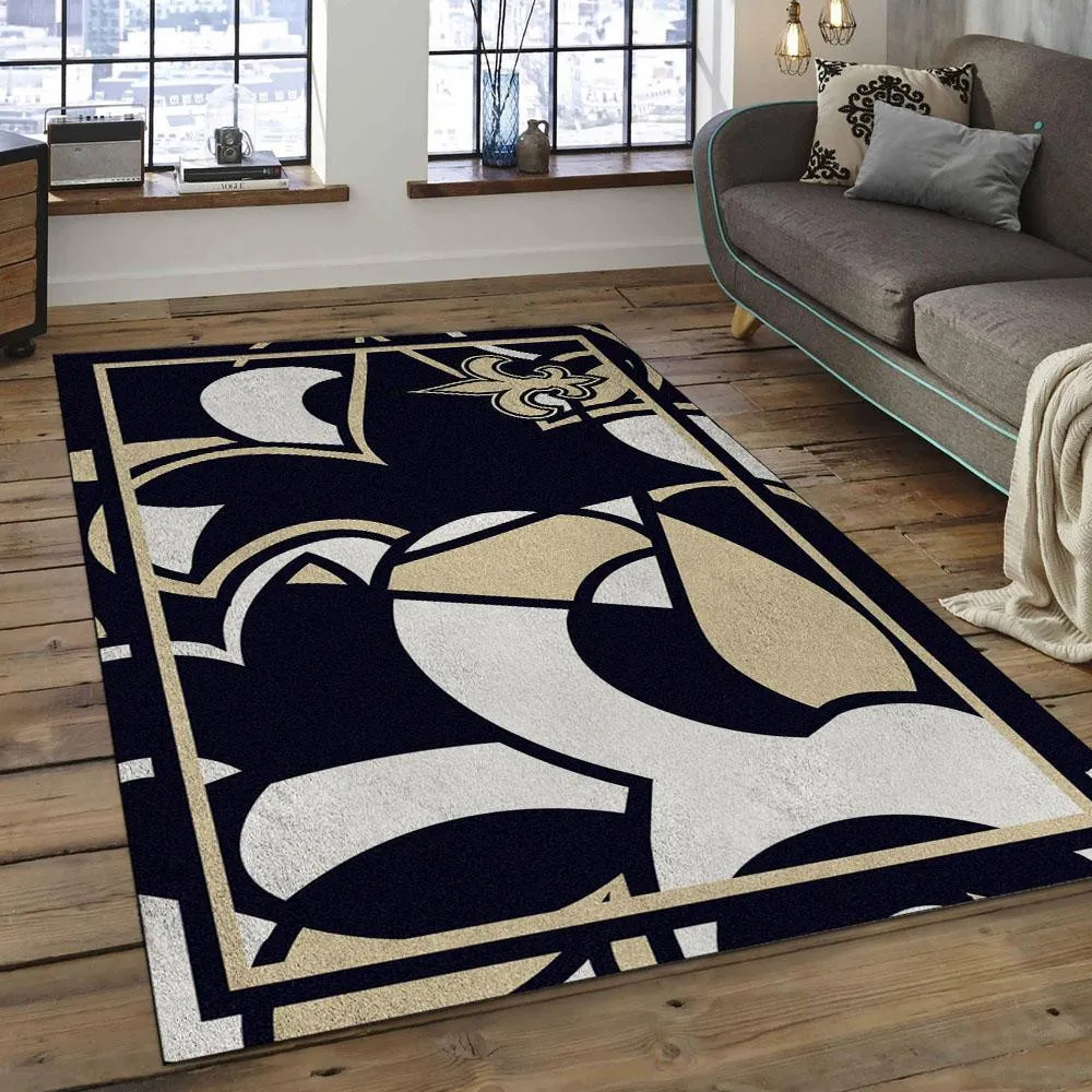 NFL New Orleans Saints Football Team Logo Rectangle Area Rug 684EM-9898
