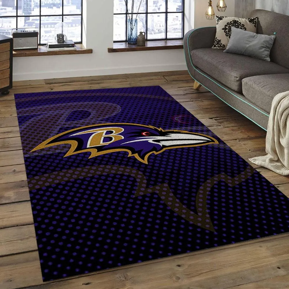 NFL Baltimore Ravens Unstoppable Football Team Logo Rectangle Area Rug 250SI-8123