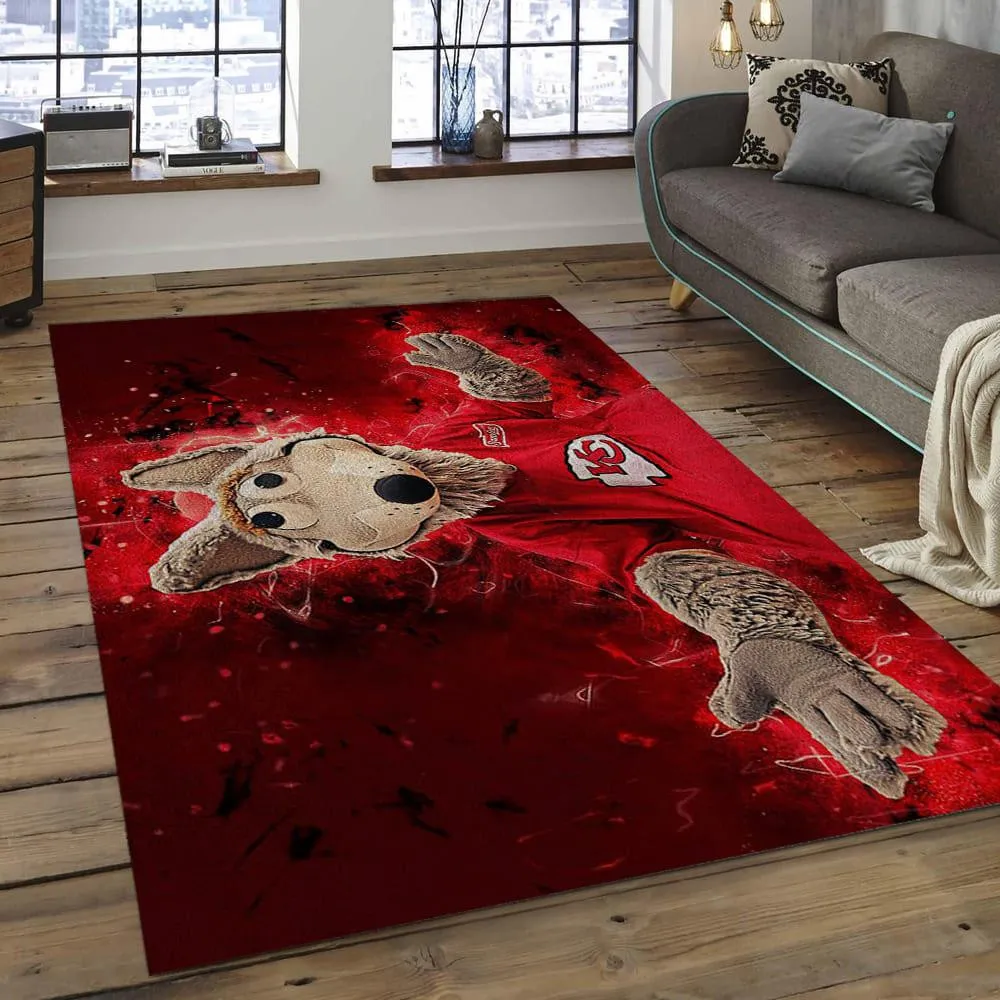NFL Kansas City Chiefs Football Team Logo Rectangle Area Rug 286NF-5018