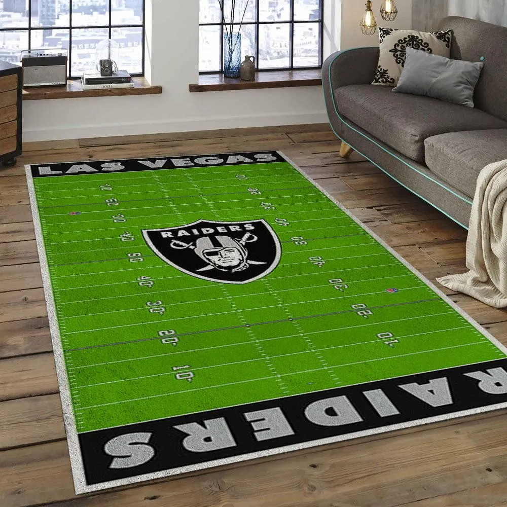 NFL Las Vegas Raiders Football Team Logo Rectangle Area Rug 614AW-9408