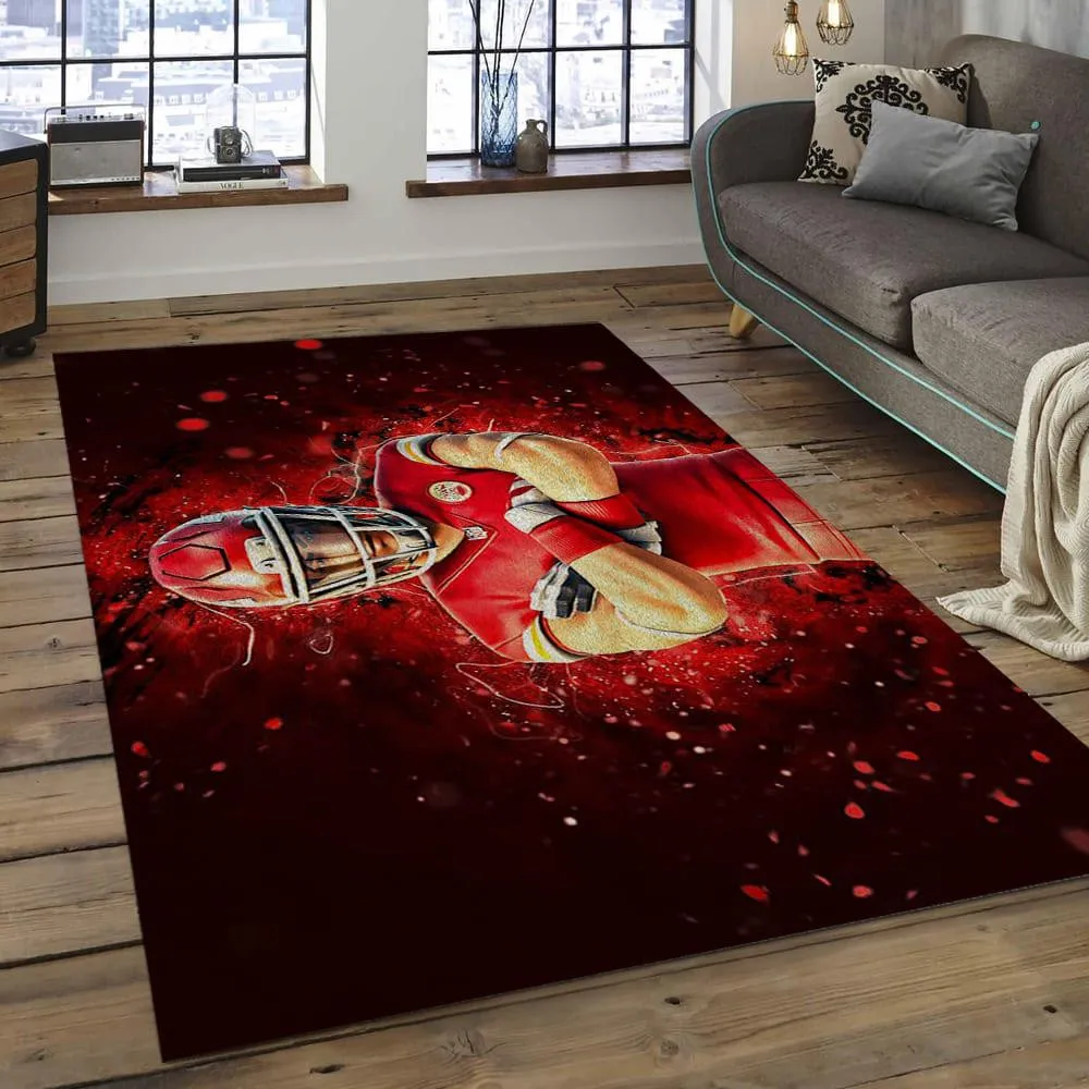 NFL Kansas City Chiefs Football Team Logo Rectangle Area Rug 781HA-3058