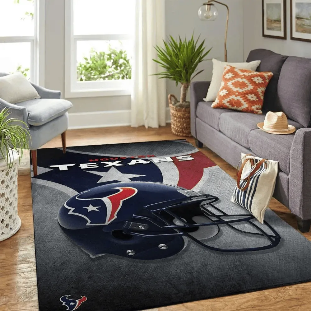 Houston Texans Nfl Team Helmet Living Room Sports Rug Regtangle 262AG-7226