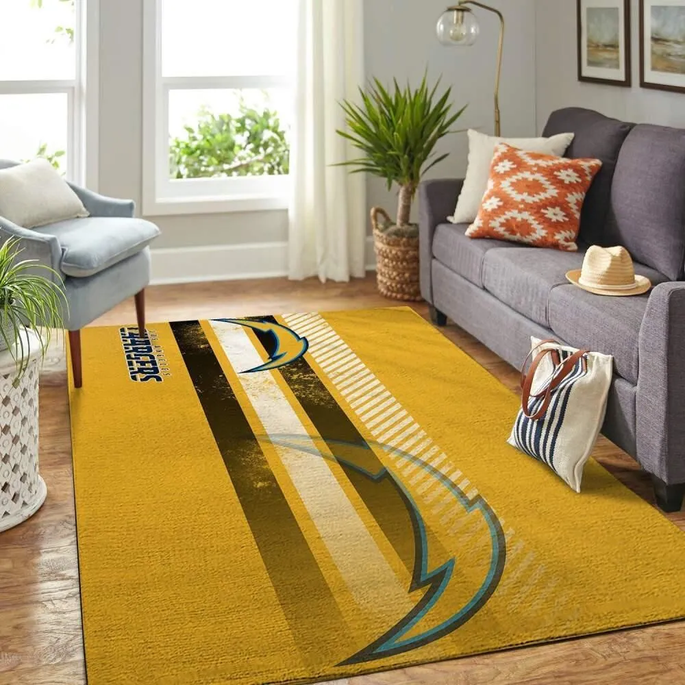 Los Angeles Chargers Nfl Living Room Carpet Sports Rug Regtangle 942CF-2568