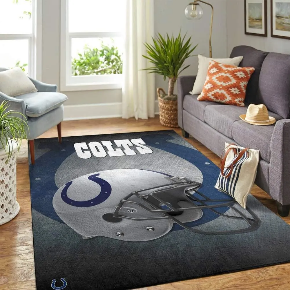 Indianapolis Colts Nfl Team Helmet Living Room Sports Rug Regtangle 536PS-7015