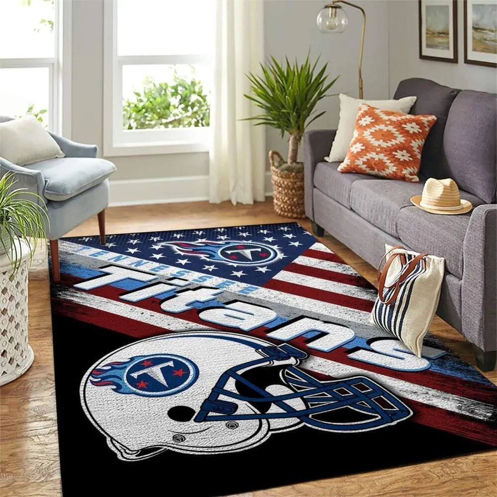 Tennessee Titans NFL Area Rugs Team Logo American Flag Style Living Room 230OR-2844