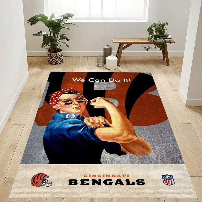 NFL Cincinnati Bengals Team Area Rug Living Room Carpet Home Rug 959MZ-3800