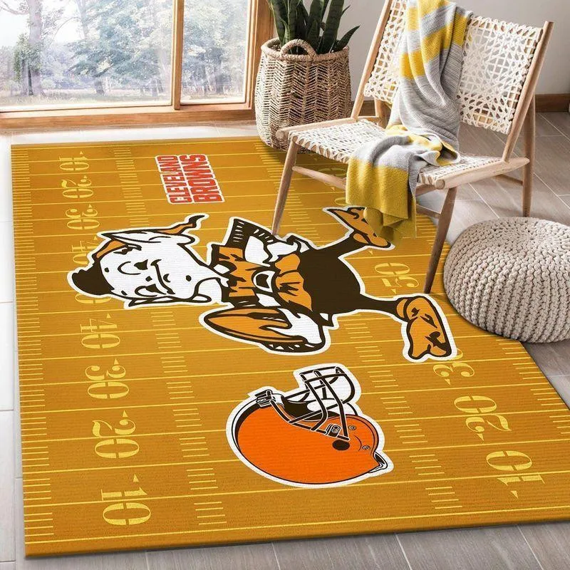 NFL Cleveland Browns Area Rug Football Rug Carpet Floor Decor Home Decor 978GZ-9724