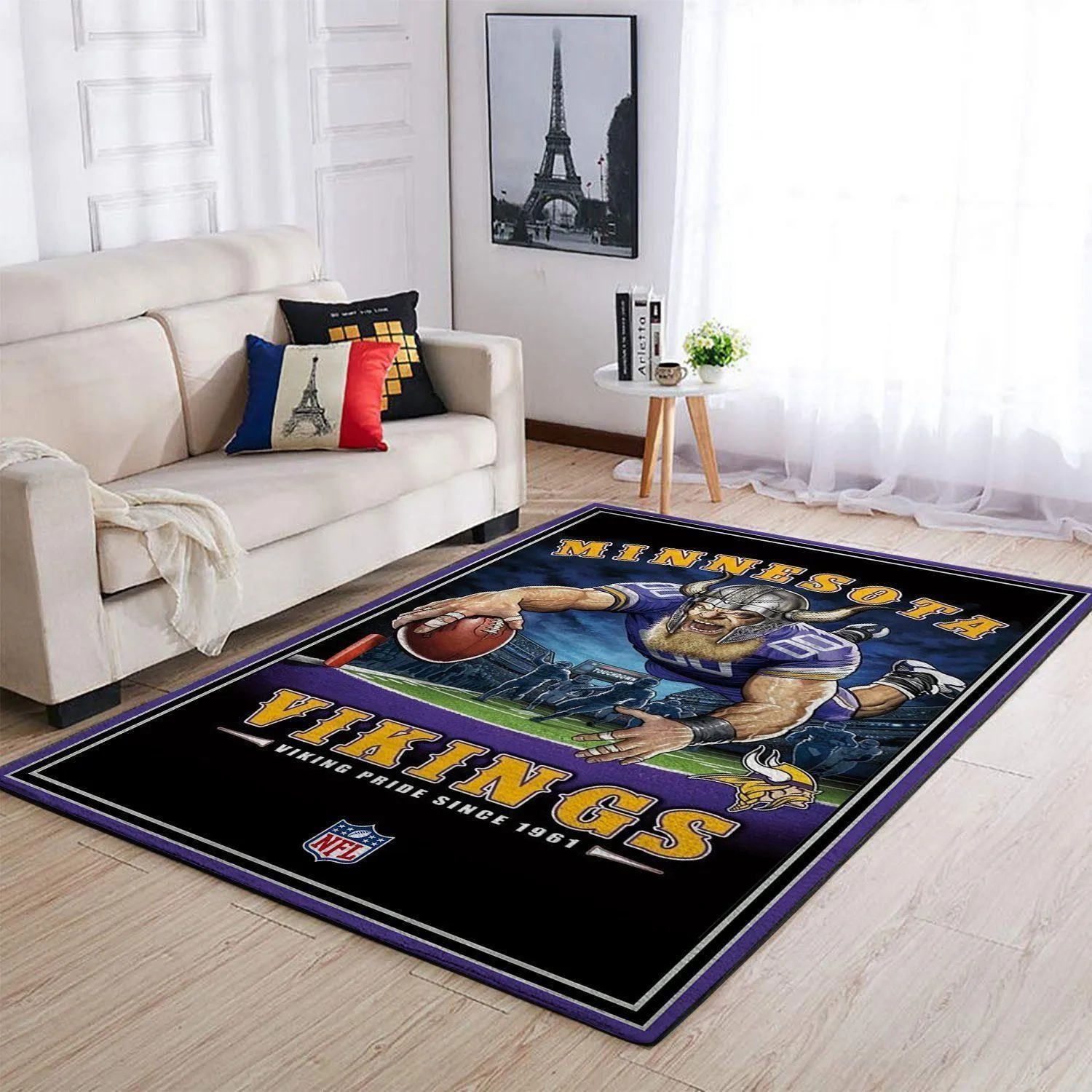 Minnesota Vikings Nfl Team Pride Rectangle Living Room Rug Regtangle 494SK-8337