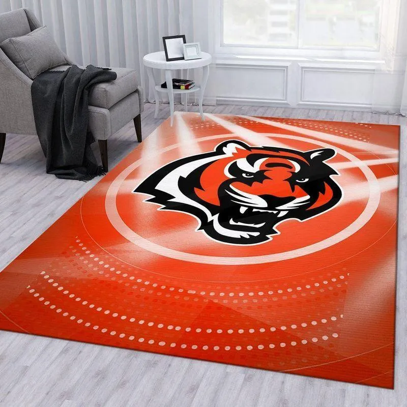 NFL Cincinnati Bengals Team Area Rug Living Room Carpet Home Rug 443QN-8221