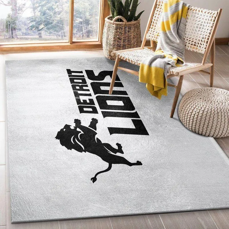 Detroit Lions Football NFL 20 Living Room And Bed Room Rug Regtangle 857CF-9560