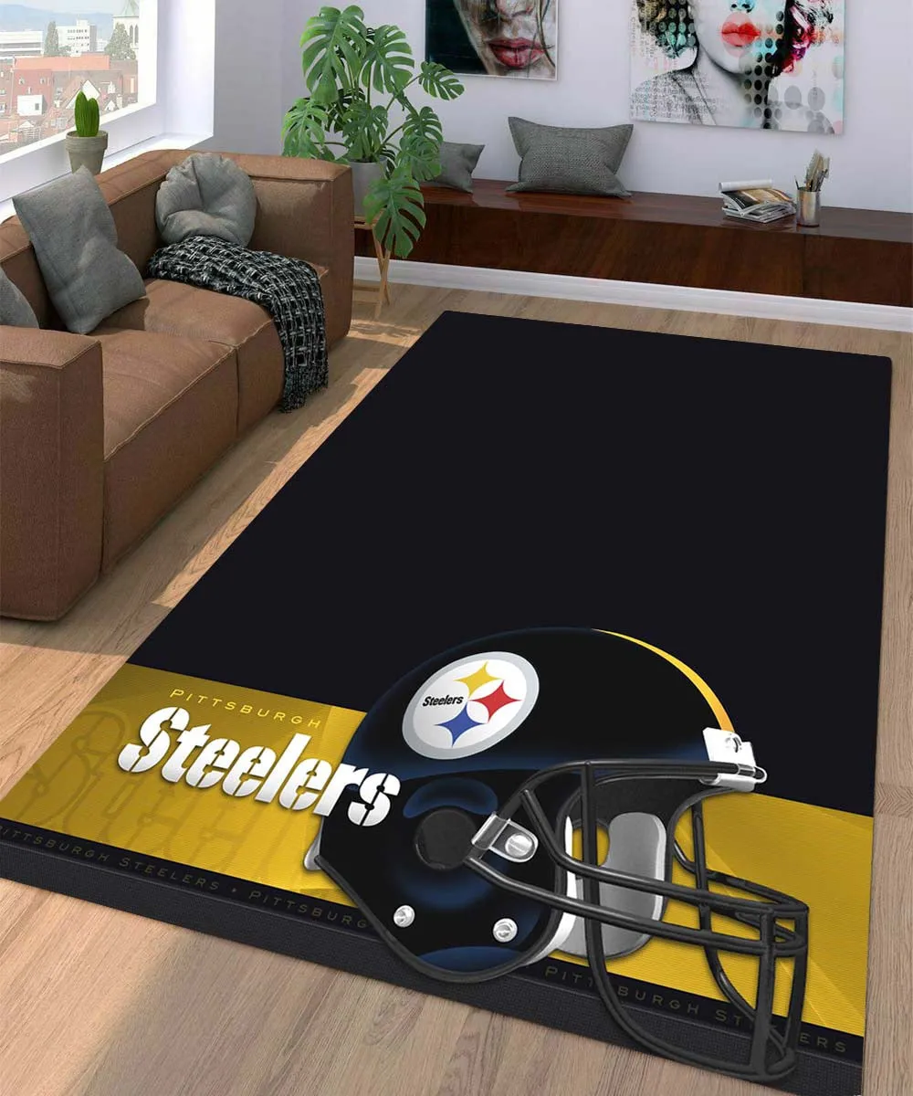 Soft Colour Of Pittsburgh Steelers Helmet Living Room Carpet Area 735ZG-3225