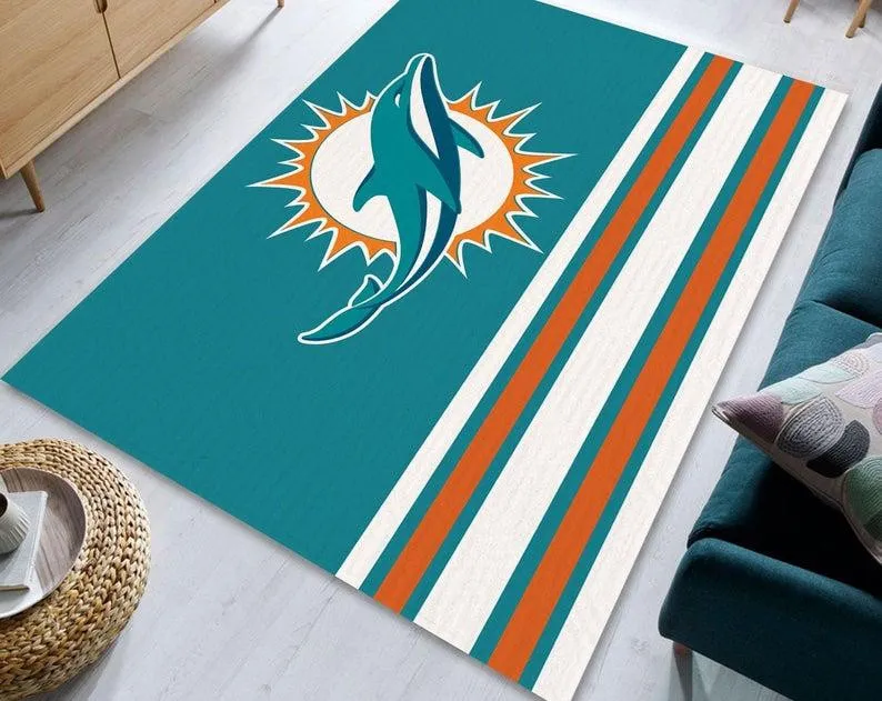 Miami Dolphins NFL Team Spirit Rug Carpet Floorarea Rugs Living 883PT-1191