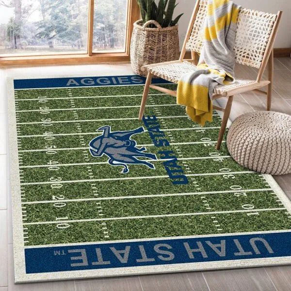 Utah State Aggies Team Home Field Living Room Carpet 3D Rectangle Area Rug Full Printing Living Room Bed Room Home Decor Carpet 359IW-2010