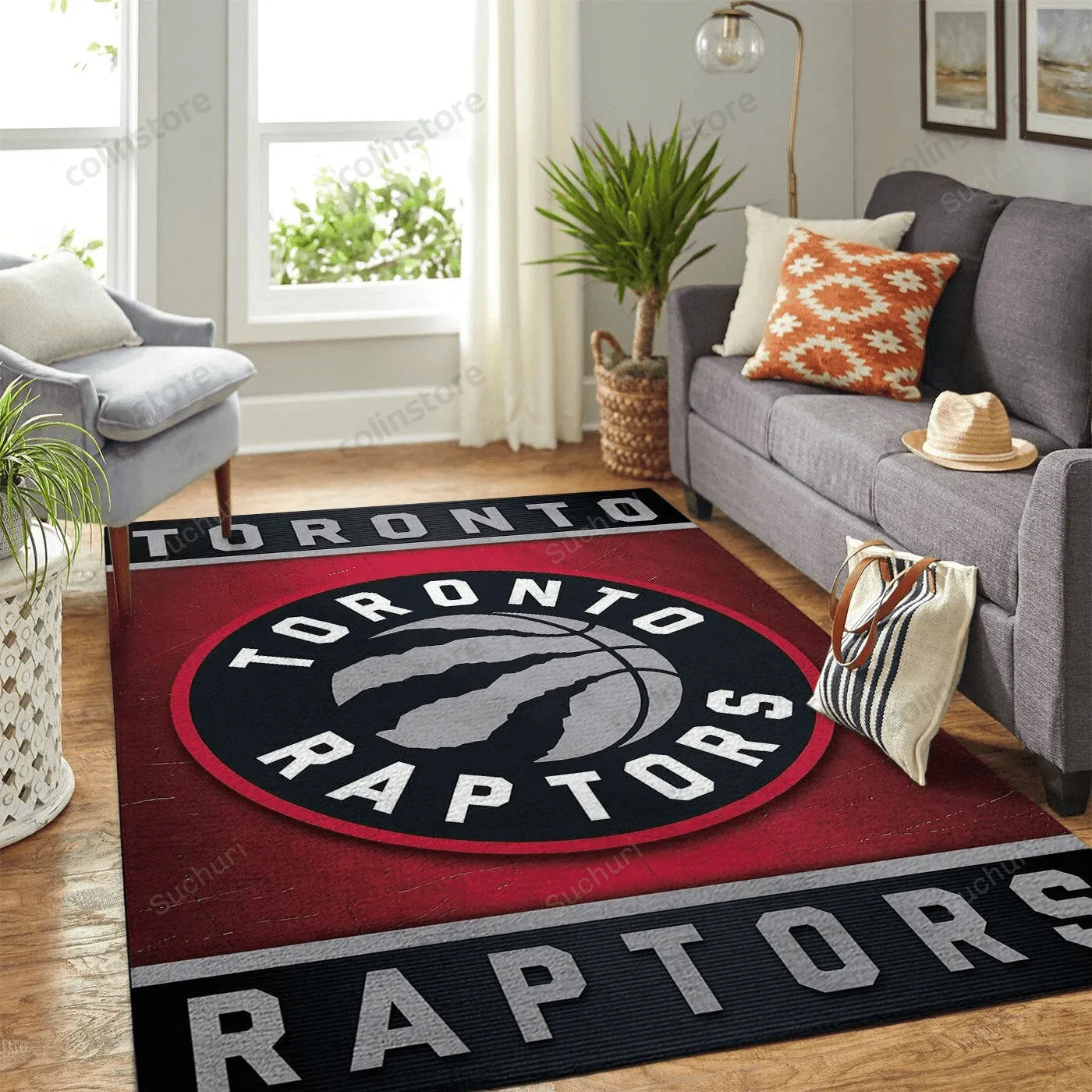Toronto Raptors Team Logo Style Nice Gift Living Room Carpet 3D Rectangle Area Rug Full Printing Living Room Bed Room Home Decor 950WK-4178