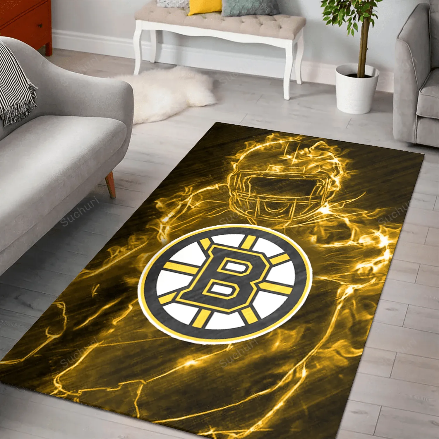 Boston Bruins Legend Rectangle Area Rug Living Room Bed Room Home Decor 308NZ-4272