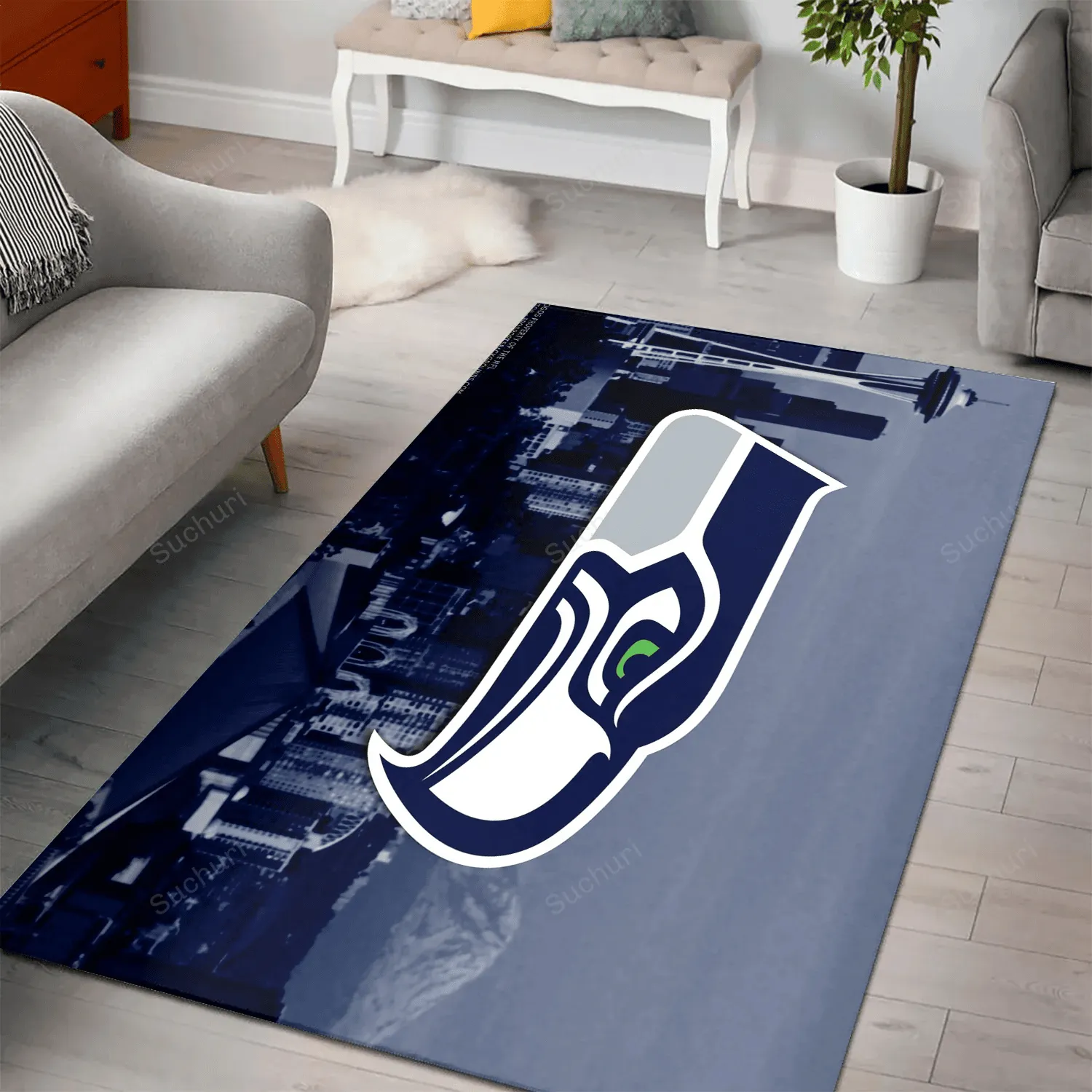 Seattle Seahawks City Rectangle Area Rug Living Room Bed Room Home Decor 520MP-4813