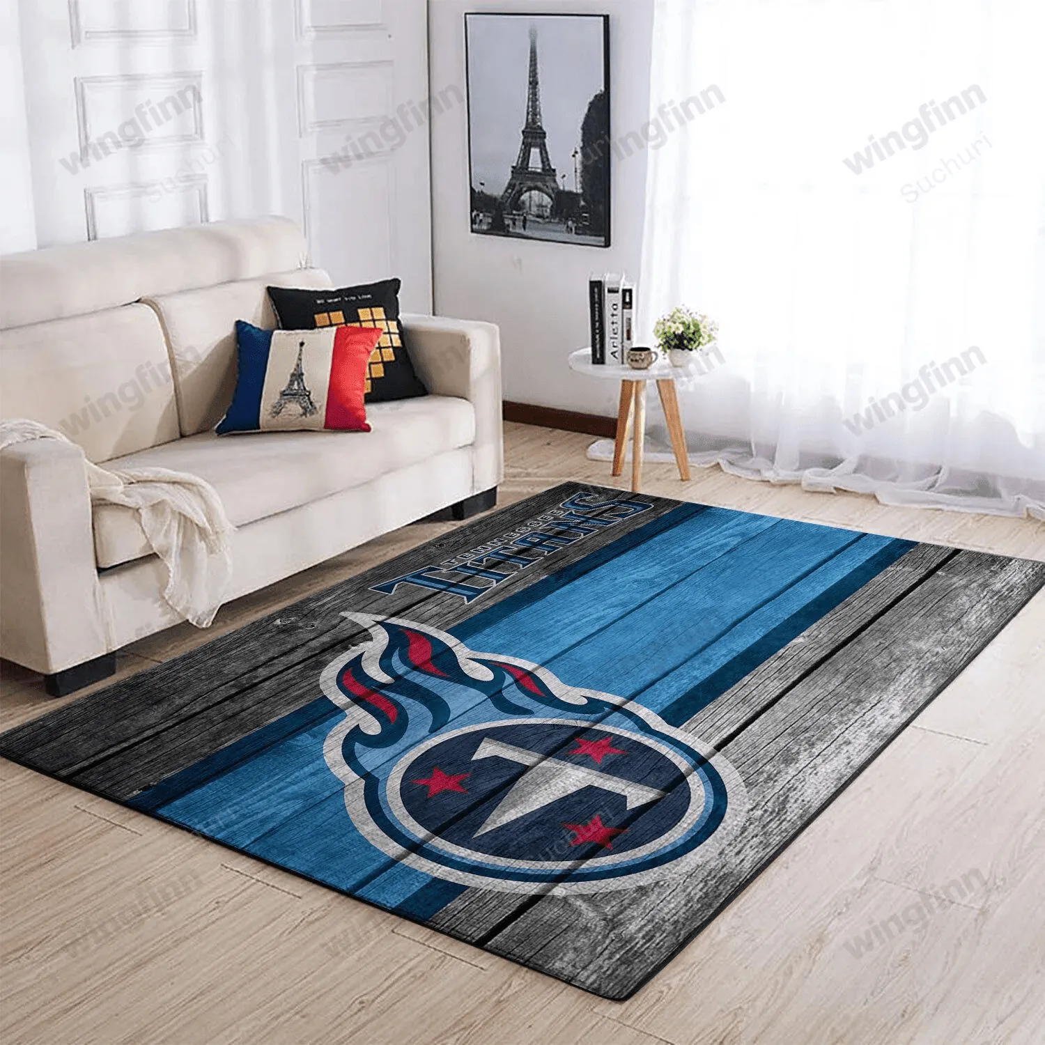 Tennessee Titans Team Logo Rectangle Area Rugs Wooden Style Living Room And Bed Room 132RS-4227
