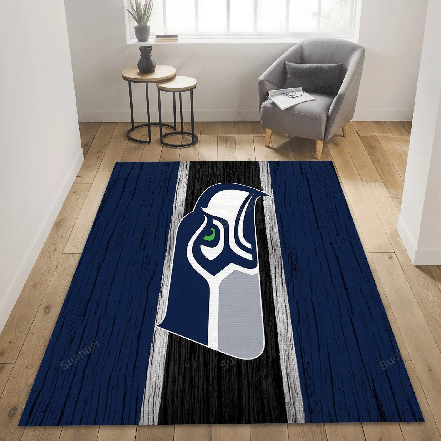 Seattle Seahawks Rectangle Area Rug For Gift Art Rug Living Room And Bed Room Rectangle Area Rug Home Decor Floor Decor 454MT-7901