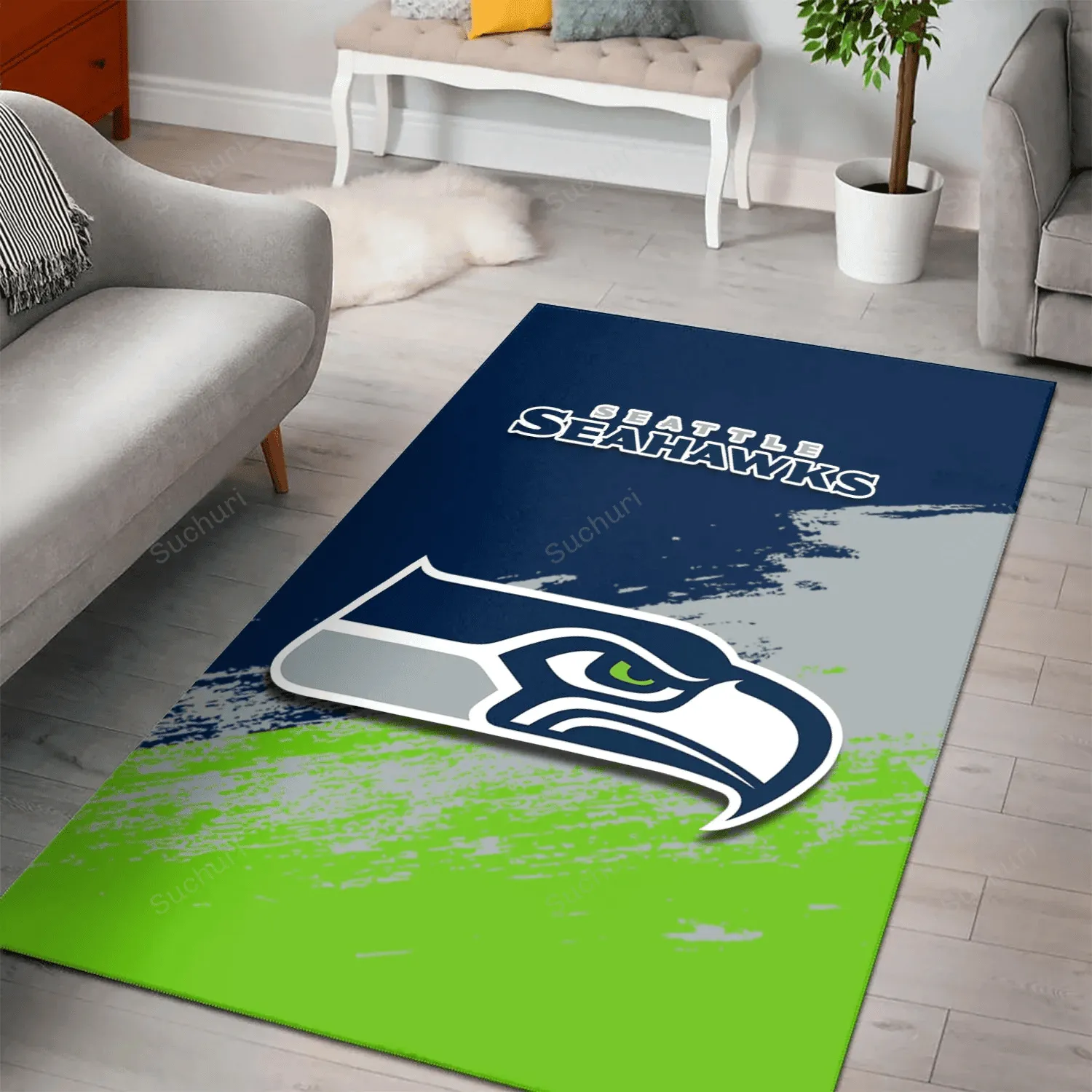 Seattle Seahawks Rectangle Area Rug Grunge Style Hot Trending 911DV-4090