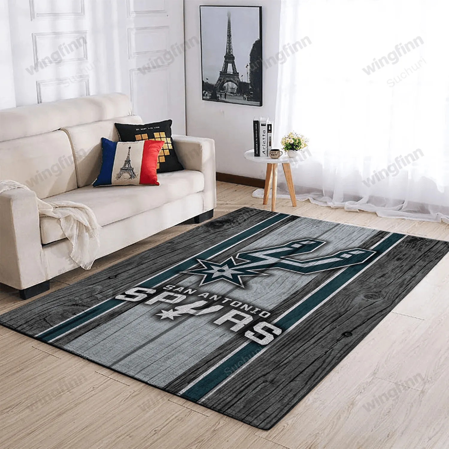 San Antonio Spurs Team Logo Rectangle Area Rugs Living Room And Bed Room 449FL-1373