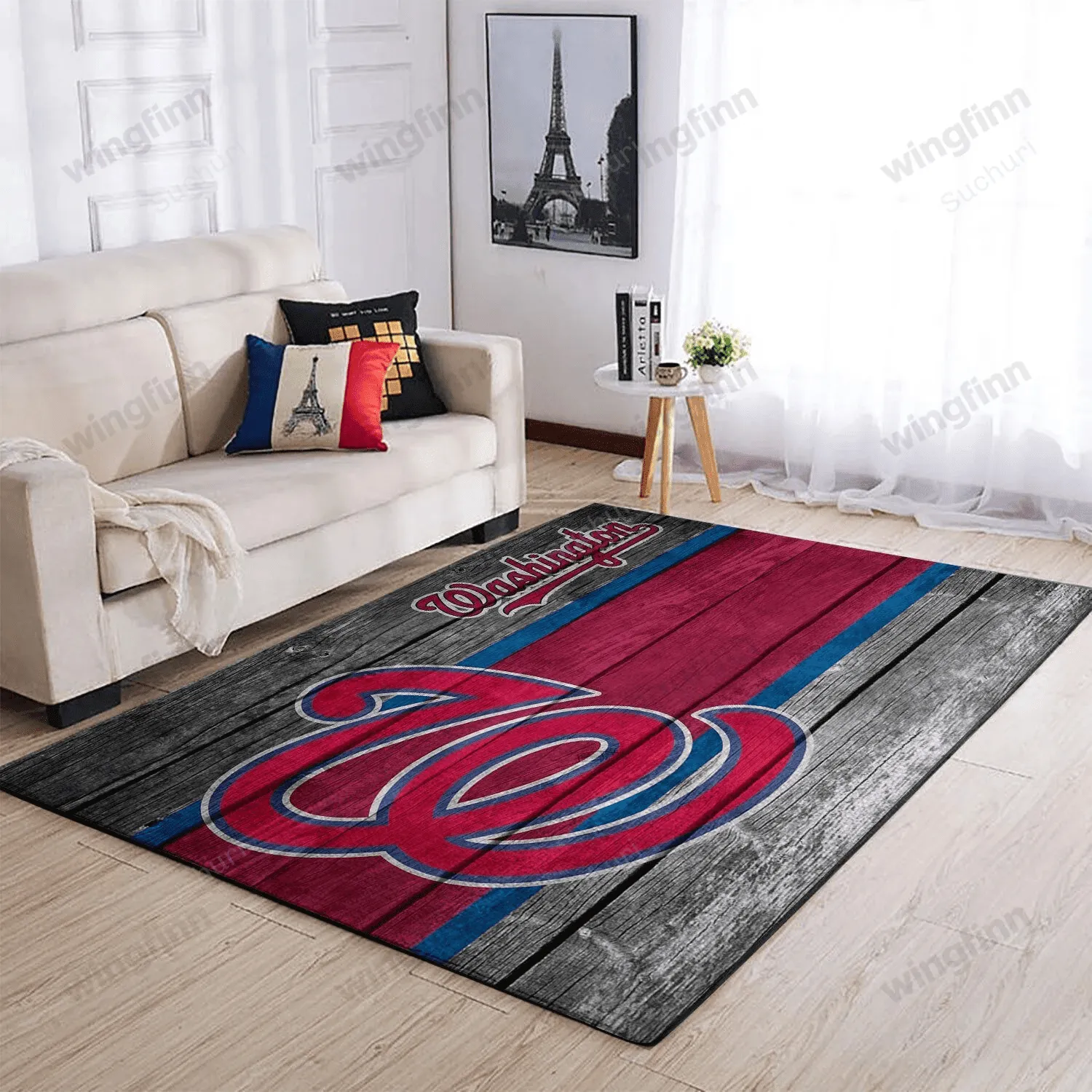 Washington Nationals Team Logo Rectangle Area Rugs Wooden Style Living Room And Bed Room 434GK-6190