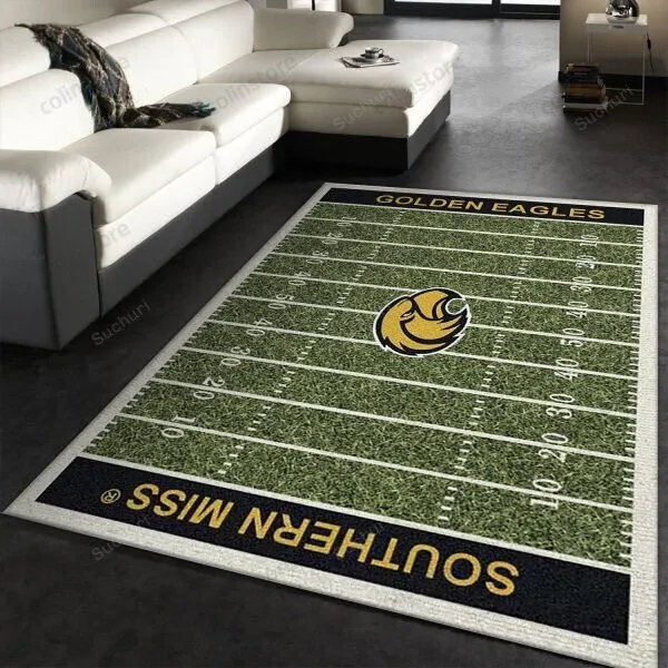 Southern Miss Golden Eagles Team Home Field Living Room Carpet 3D Rectangle Area Rug Full Printing Living Room Bed Room Home Decor Carpet 554LW-8909