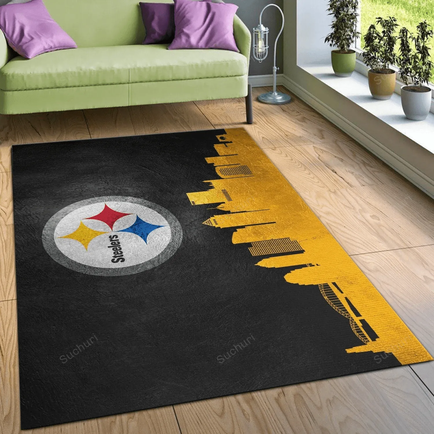 Pittsburgh Steelers Rectangle Area Rug Carpet Kitchen Rug Home US Decor 808LQ-4694