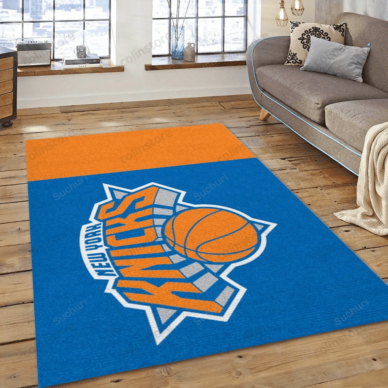 New York Knicks 3D Rectangle Area Rug Full Printing Living Room Bed Room Home Decor 406FG-3254