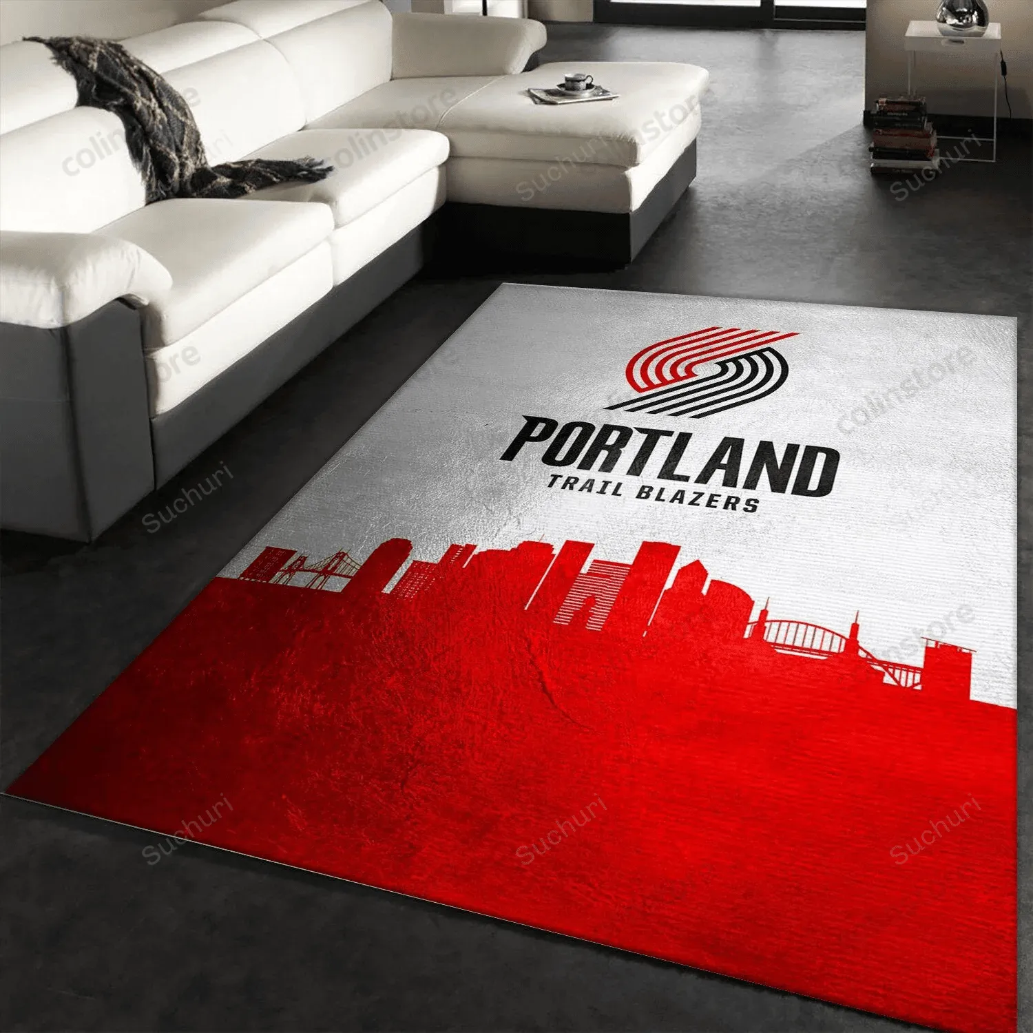 Portland Trail Blazers Skyline 3D Rectangle Area Rug Full Printing Living Room Bed Room Home Decor 726EE-6621