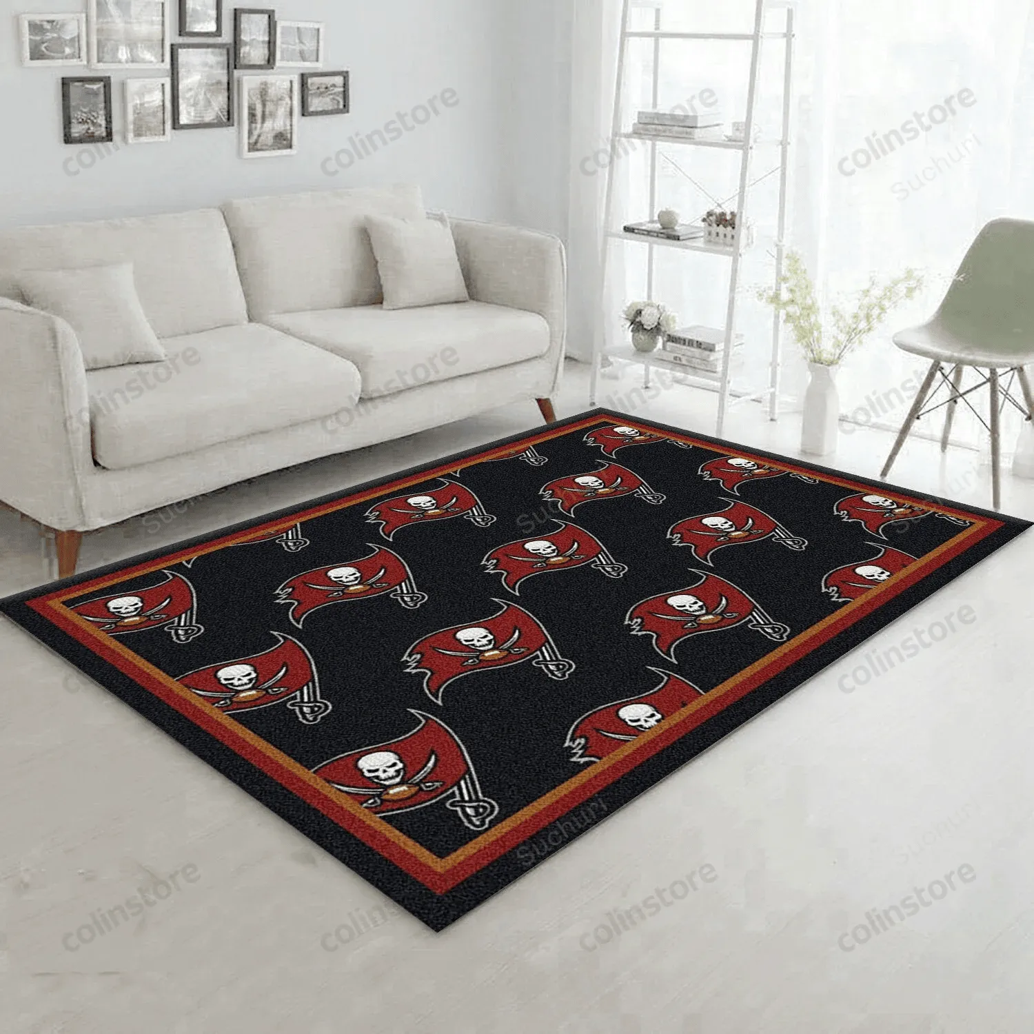 Tampa Bay Buccaneers Repeat Rug Team Rectangle Area Rug Carpet Living Room Rug Family Gift US 699GK-1928