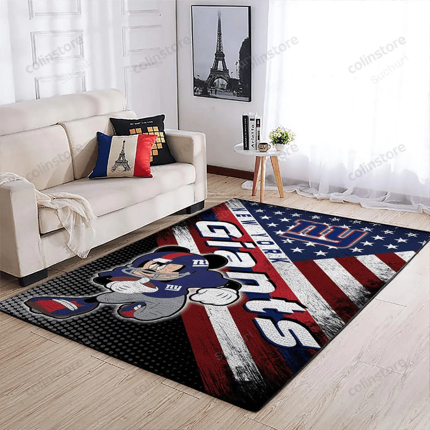 New York Giants Team Logo Mickey Us Style Nice Gift Home Decor Rectangle Area Rug 635BP-6724