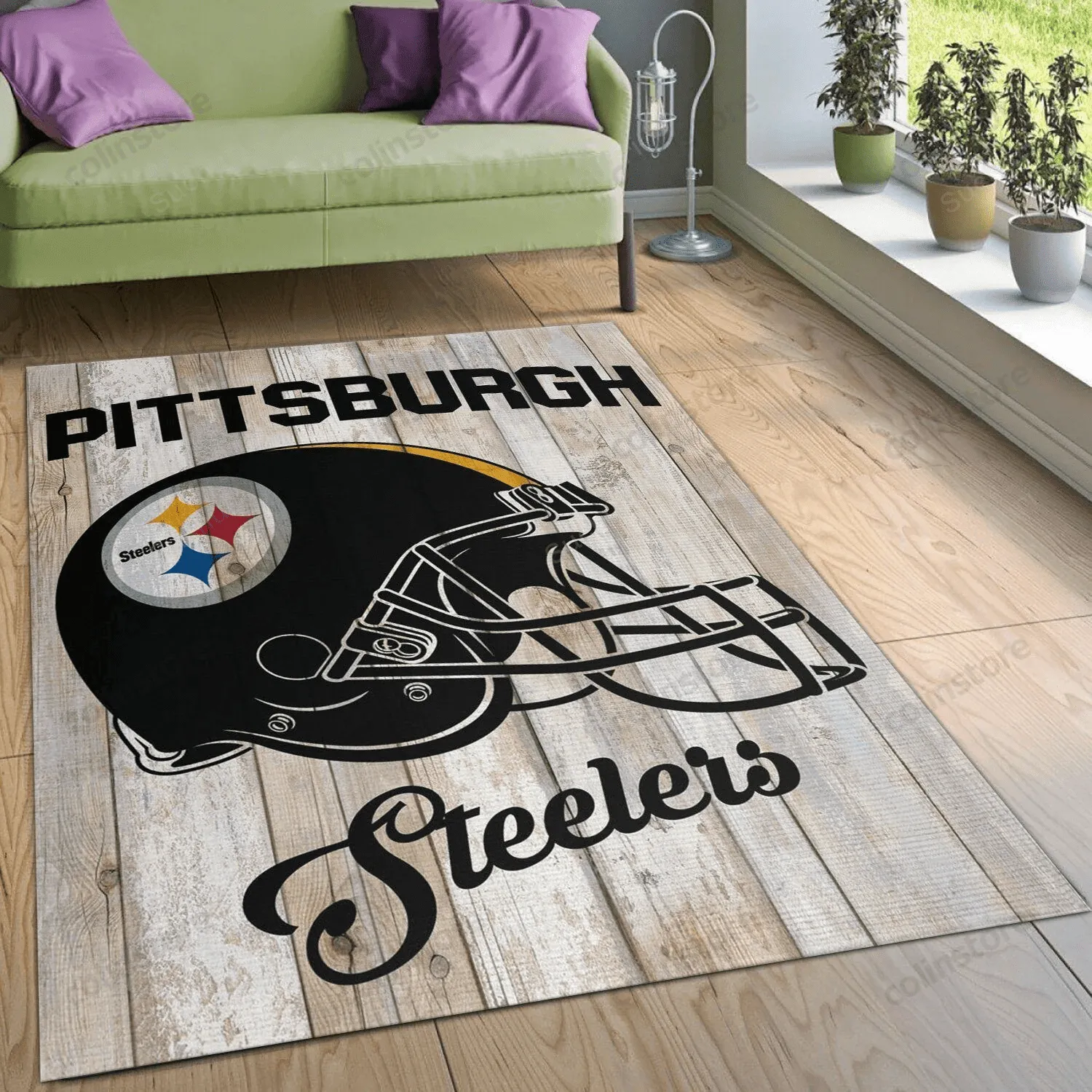 Pittsburgh Steelers Rectangle Area Rug For Gift Bedroom Rectangle Area Rug Home Decor Floor 948RE-1491