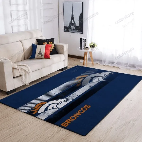 Denver Broncos Logo Team Living Room Carpet 3D Rectangle Area Rug Full Printing Living Room Bed Room Home Decor Carpet 996ZF-2274
