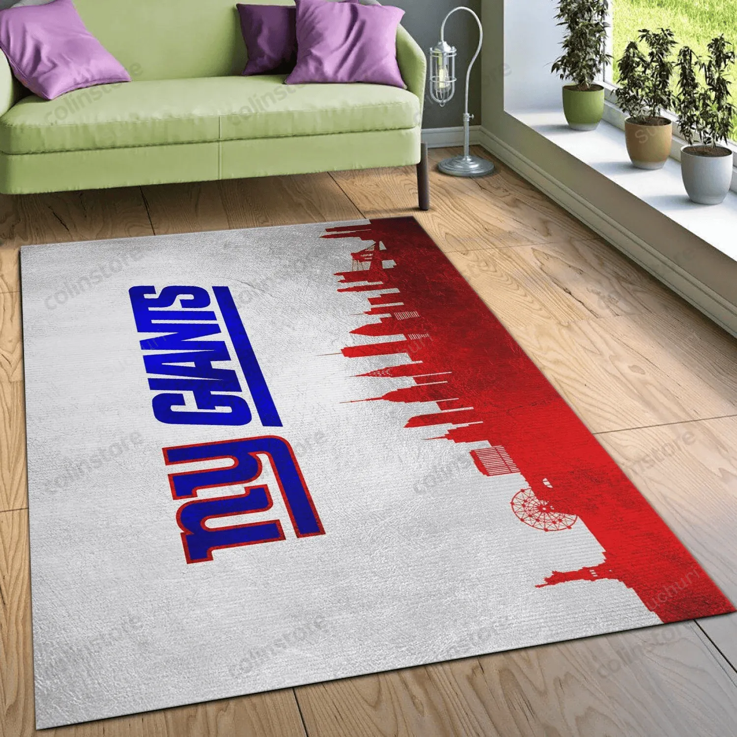 New York Giants Skyline Team Logos Rectangle Area Rug Bedroom Family Gift US 895FE-8294
