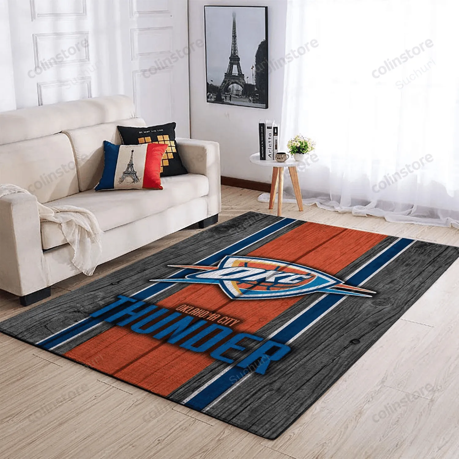 Oklahoma City Thunder Team Logo Wooden Style Nice Gift Home Decor Rectangle Area 277NS-9383