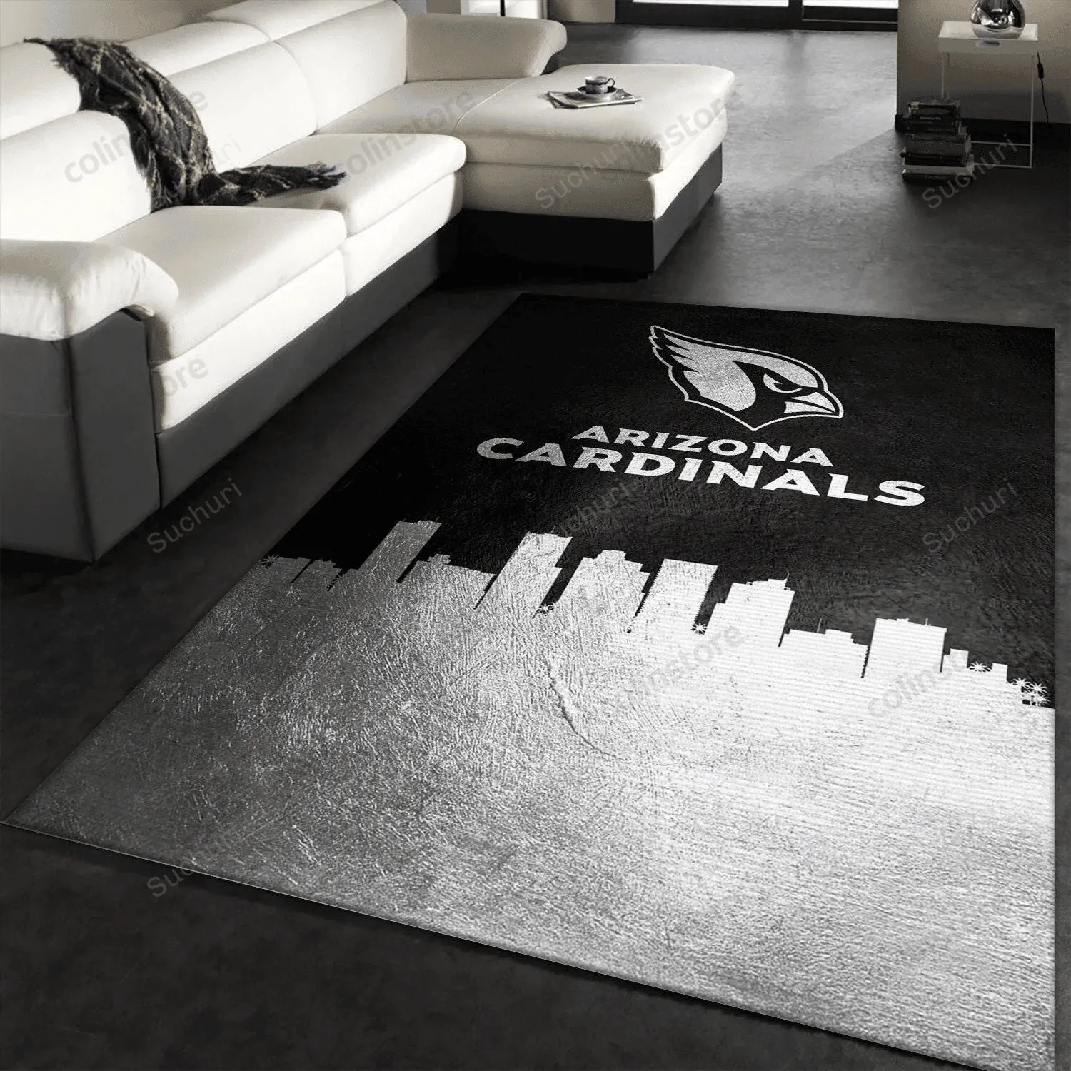 Arizona Cardinals Skyline Rectangle Area Rug For Christmas Bedroom Family Gift US Decor 344TF-9670