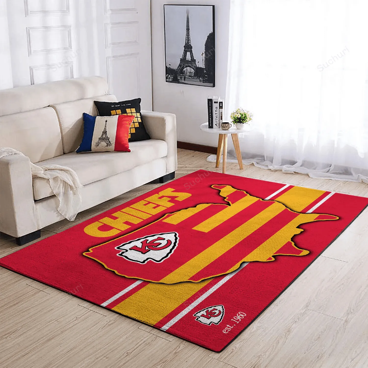 Kansas City Chiefs Non-slip Rectangle Area Rug Floor Mat Fluffy Flannel Carpet Living 797VR-2471