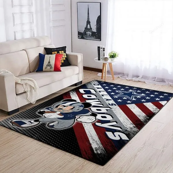 Mickey Mouse Disney Dallas Cowboys Living Room Carpet 3D Rectangle Area Rug Full Printing Living Room Bed Room Home Decor Carpet 499KL-6936