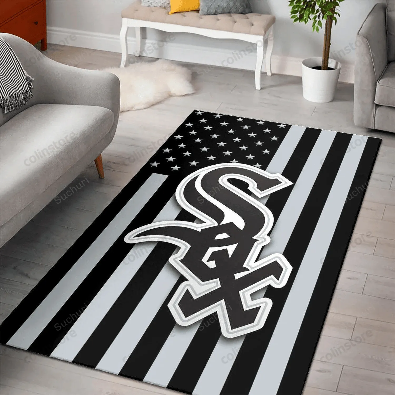 Chicago White Sox 3D Rectangle Area Rug Full Printing Living Room Bed Room Home Decor Carpet 511KD-6689