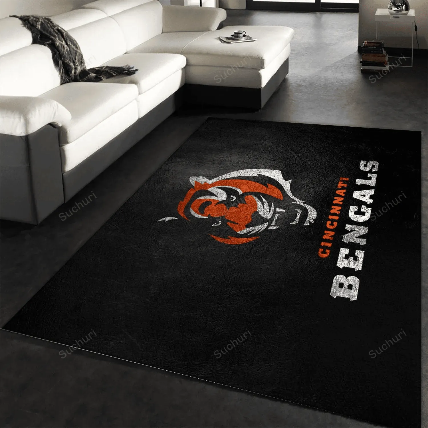 Cincinnati Bengals Team Rectangle Area Rug Living room and bedroom Rug Christmas Gift US Decor 757PU-5665