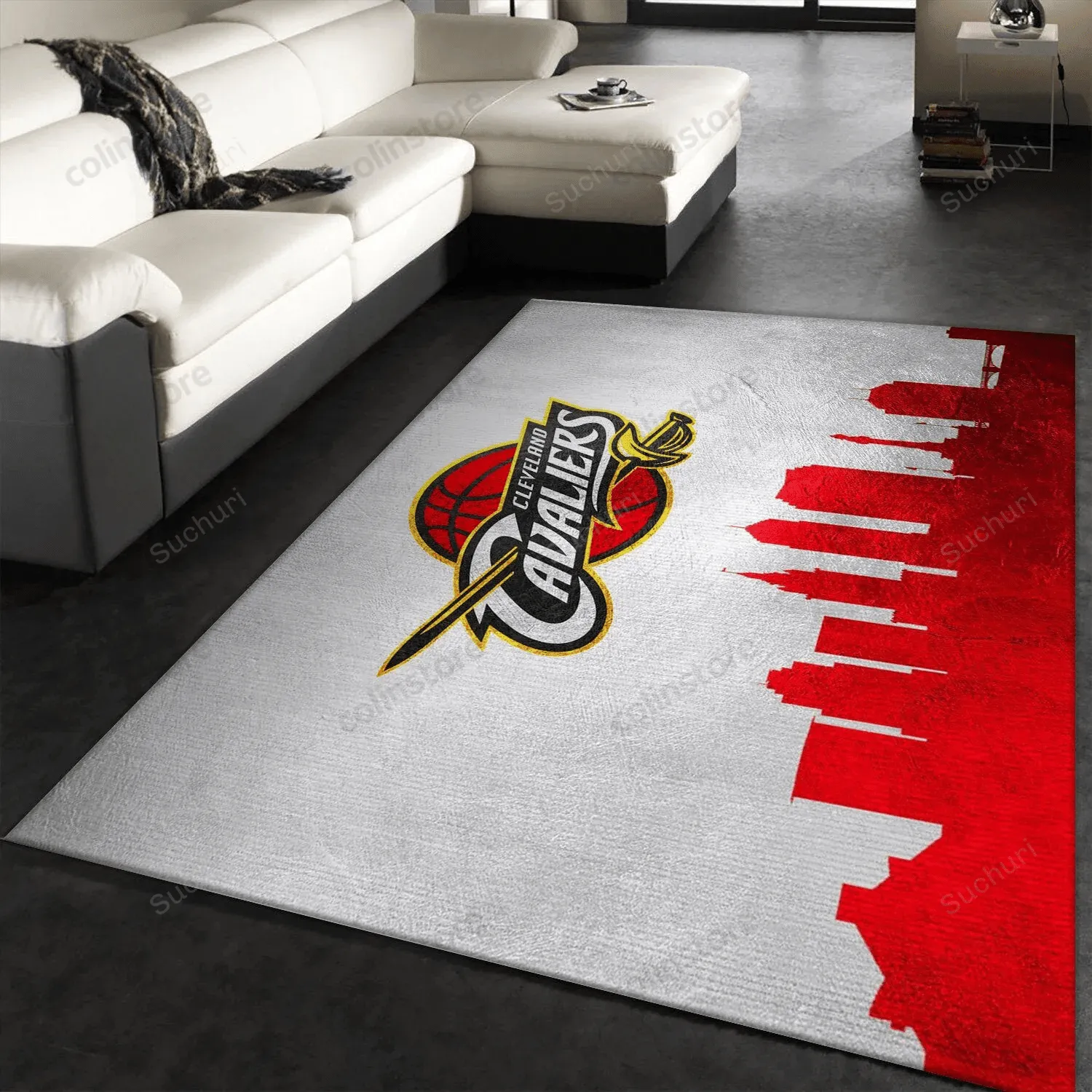 Cleveland Cavaliers Skyline 3D Rectangle Area Rug Full Printing Living Room Bed Room Home Decor 834TS-4974