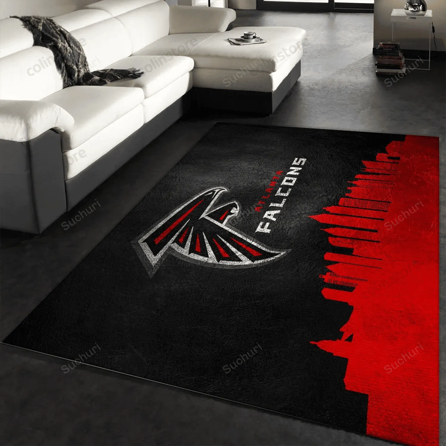 Atlanta Falcons Skyline Rectangle Area Rug Carpet Living room and bedroom Rug US Gift 474SM-5890