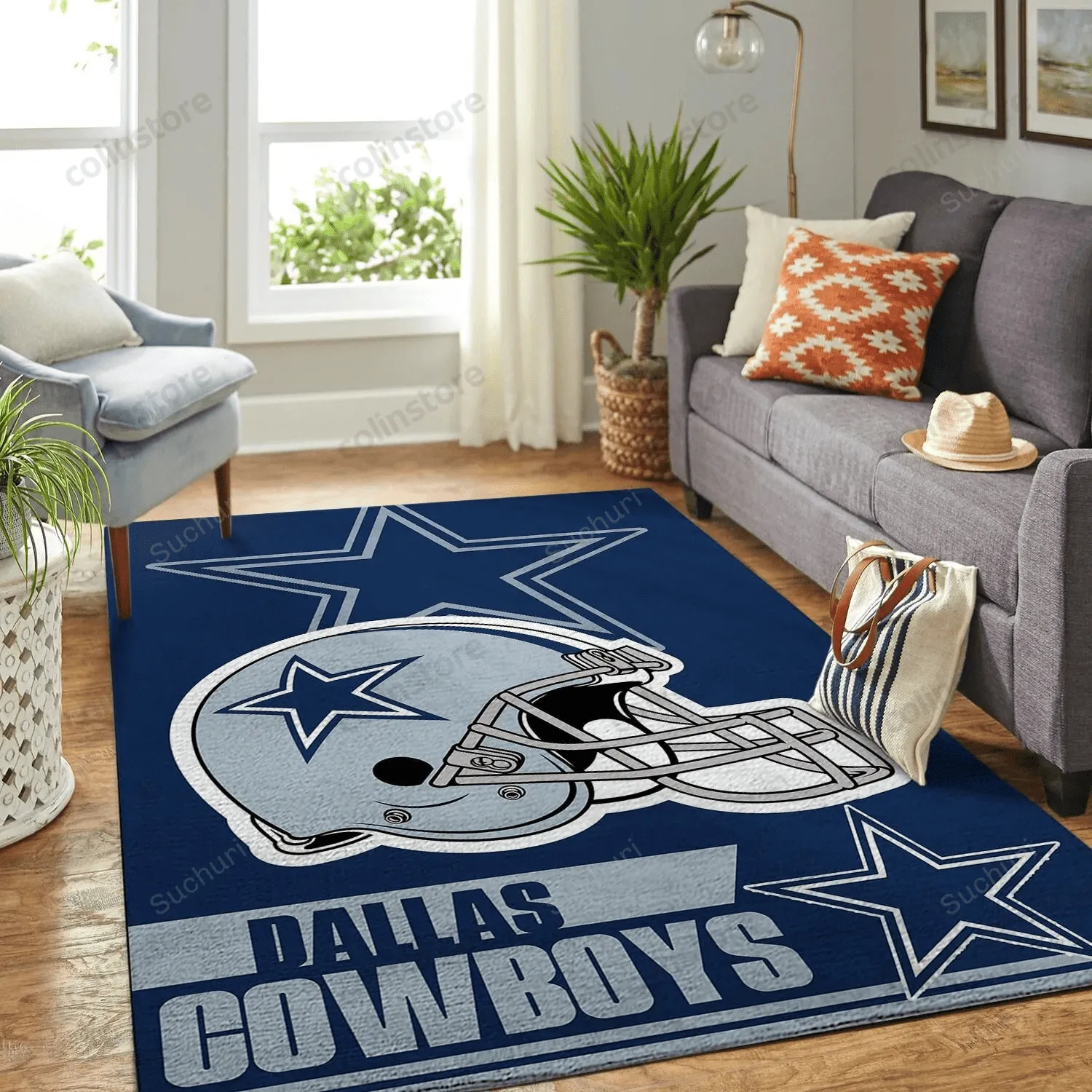Dallas Cowboys Team Logo Helmet Nice Gift Home Decor Rectangle Area 140AM-6699