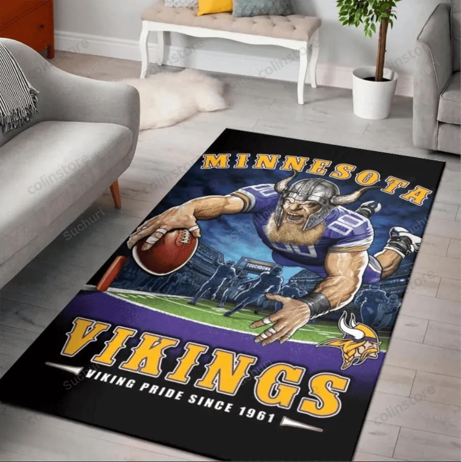 Minnesota Vikings Viking Pride Since 1961 Rectangle Area Rug For Living Room Rectangle Area Rug Home 485OC-2724