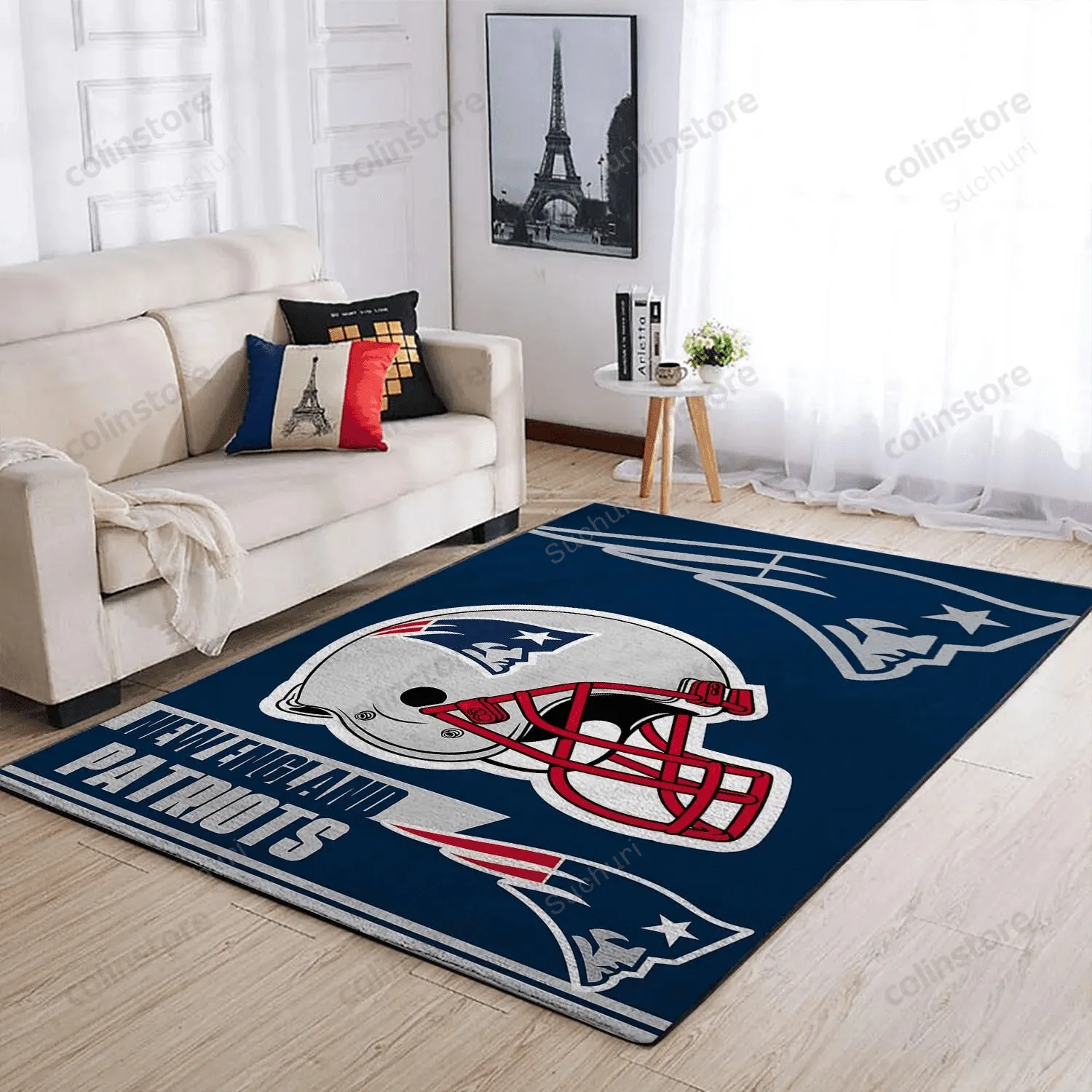New England Patriots Team Logo Helmet Nice Gift Home Decor Rectangle Area Rug For Living Room Rectangle Area Rug Home 234XA-5615