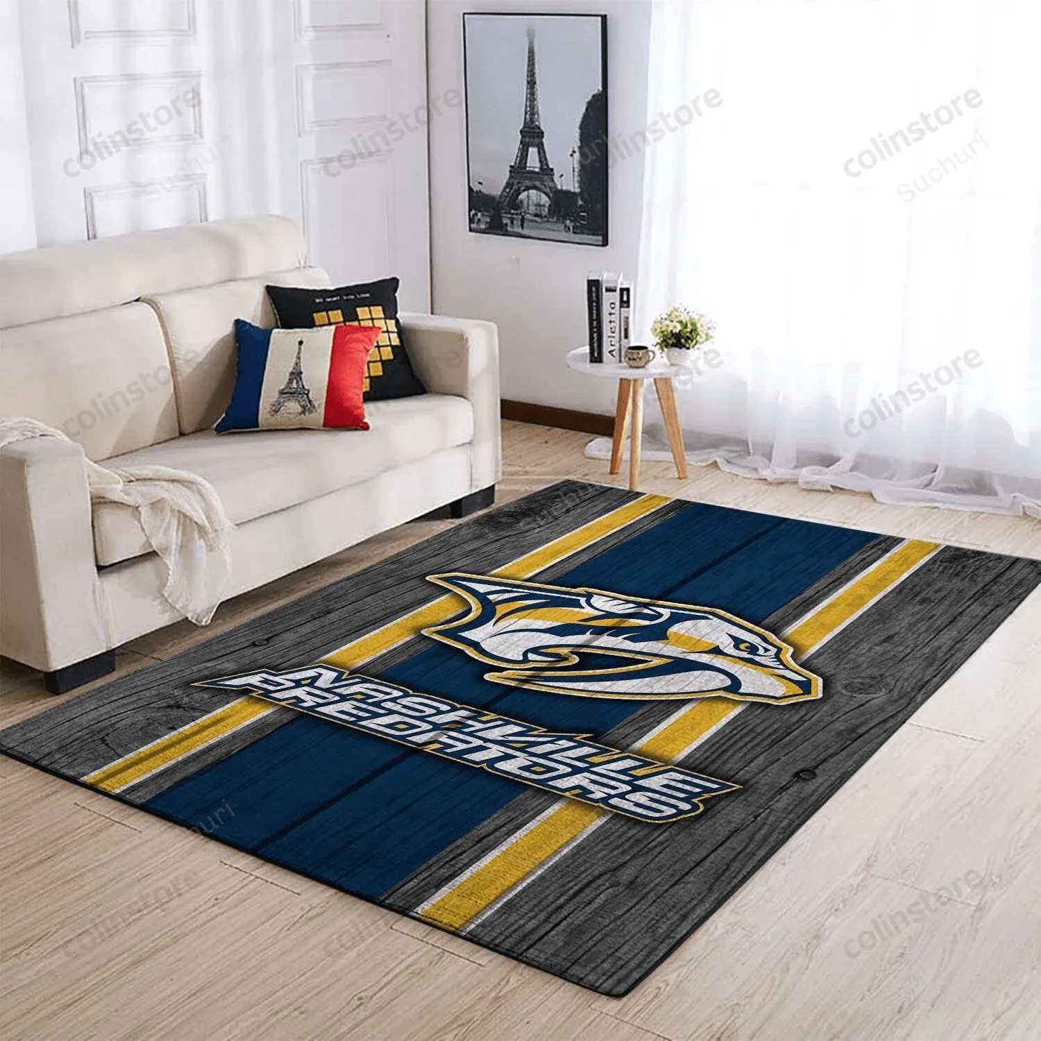 Nashville Predators Rectangle Area Rugs Team Logo Living Room Carpet 192YM-9076
