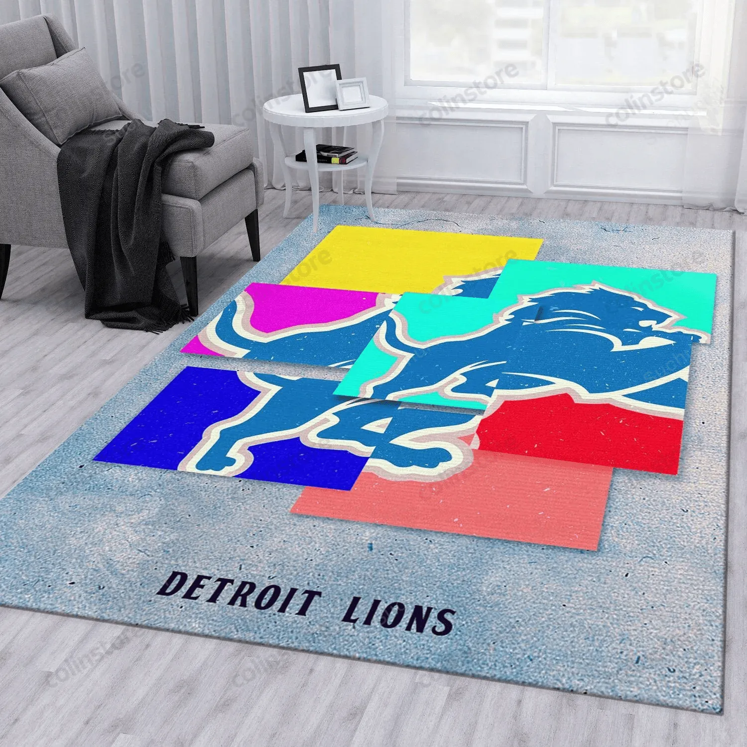 Detroit Lions Rectangle Area Rug Bedroom Rug Christmas Gift US 682UE-7942