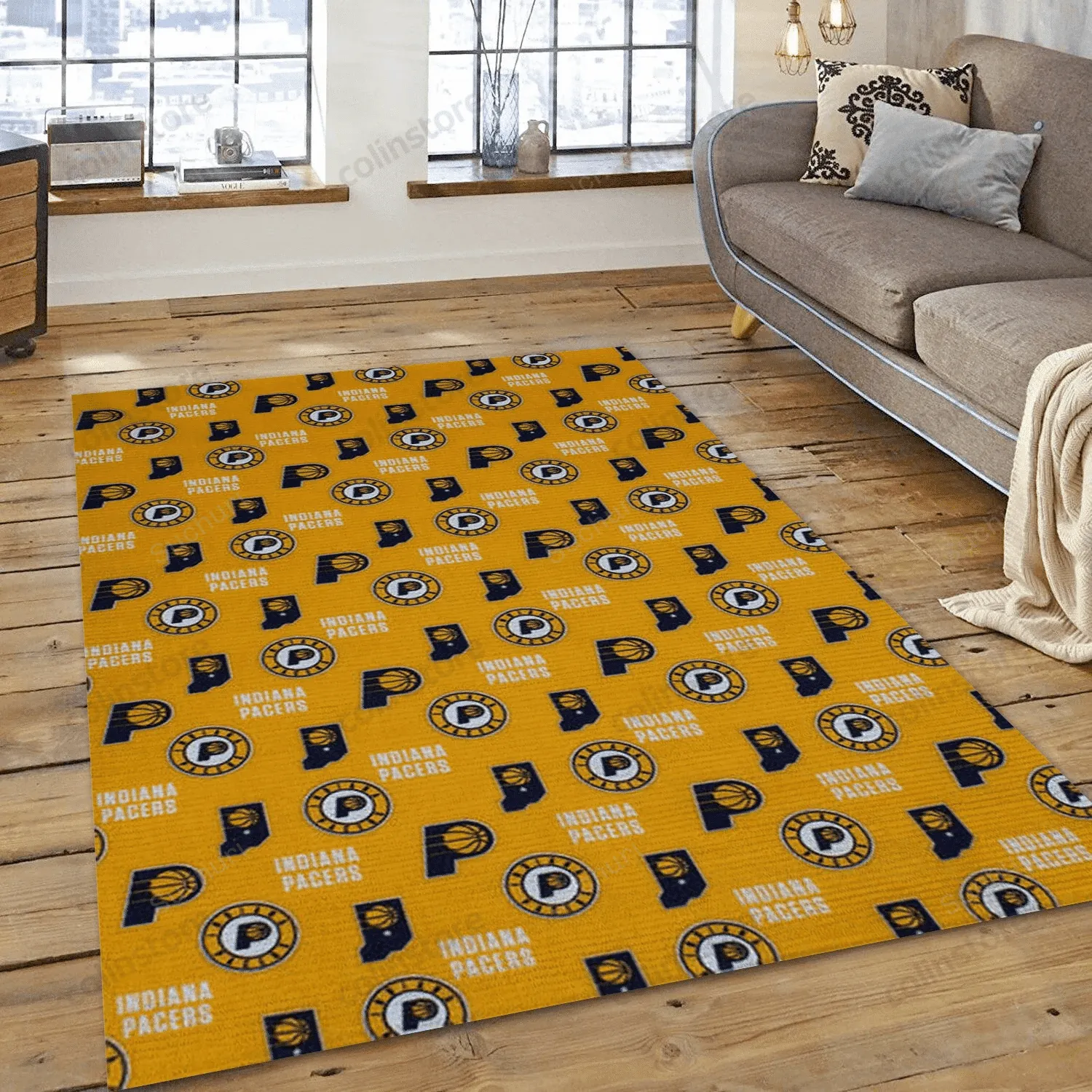 Indiana Pacers Patterns 2 Rectangle Area Rug For Christmas Living Room Rug - Christmas Gift US 322CA-1013